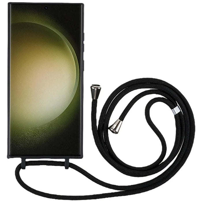 For Samsung Galaxy S26 Ultra Case TPU Soft Shockproof Phone Cover with Adjustable Lanyard - Black - 2