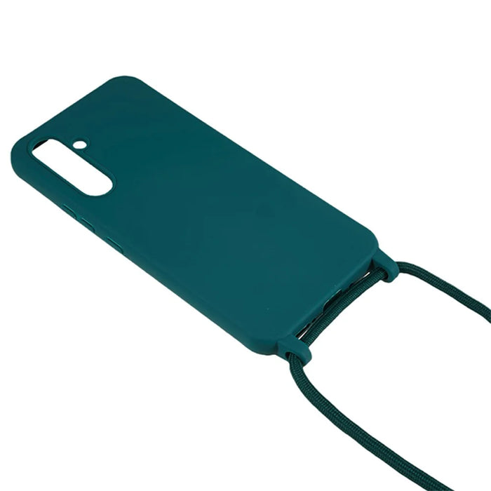 For Samsung Galaxy S26+ Case TPU Soft Shockproof Phone Cover with Adjustable Lanyard - Dark Green - 3