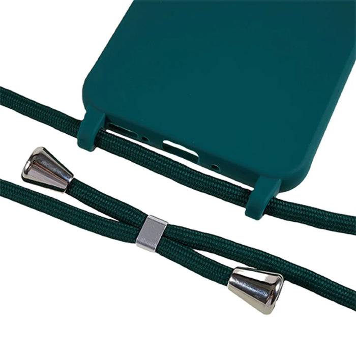 For Samsung Galaxy S26+ Case TPU Soft Shockproof Phone Cover with Adjustable Lanyard - Dark Green - 4