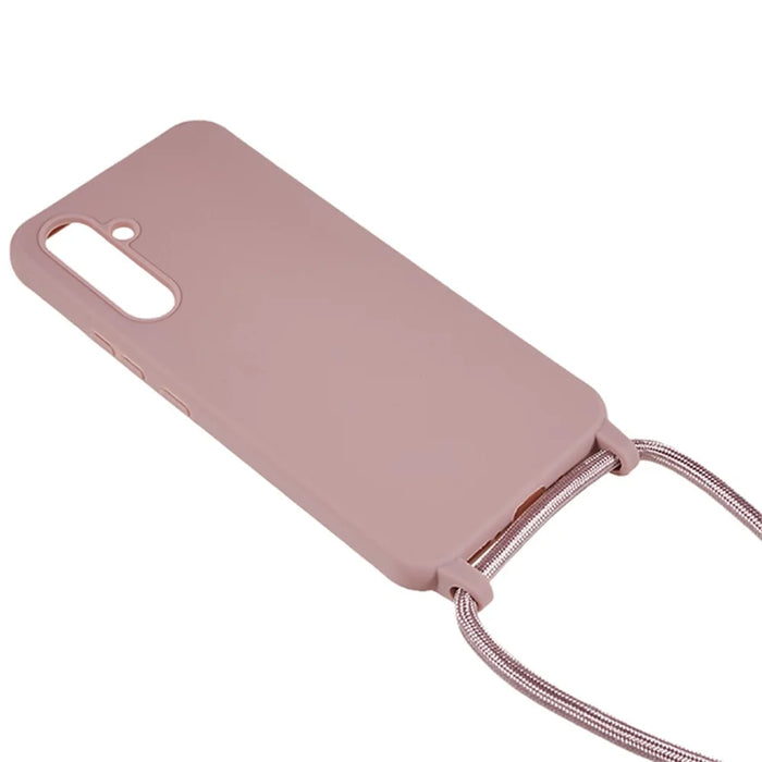 For Samsung Galaxy S26 Case TPU Soft Shockproof Phone Cover with Adjustable Lanyard - Deep Pink - 3