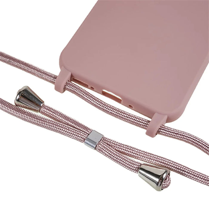 For Samsung Galaxy S26 Case TPU Soft Shockproof Phone Cover with Adjustable Lanyard - Deep Pink - 4