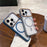 For iPhone 13 Pro Magnetic Case Large Viewing Window TPU + PC Shockproof Phone Cover - Blue - 4