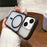 For iPhone 15 Magnetic Case Large Viewing Window TPU + PC Shockproof Phone Cover - Black - 1