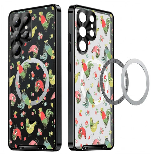 For Samsung Galaxy S26 Ultra Magnetic Case Rooster Pattern PC TPU Phone Cover with Lens Film - LK00135-01 - 1