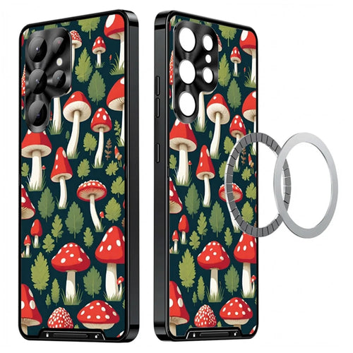 For Samsung Galaxy S25 Ultra Magnetic Case Mushroom Forest Pattern PC TPU Phone Cover with Lens Film - LK00159-02 - 1