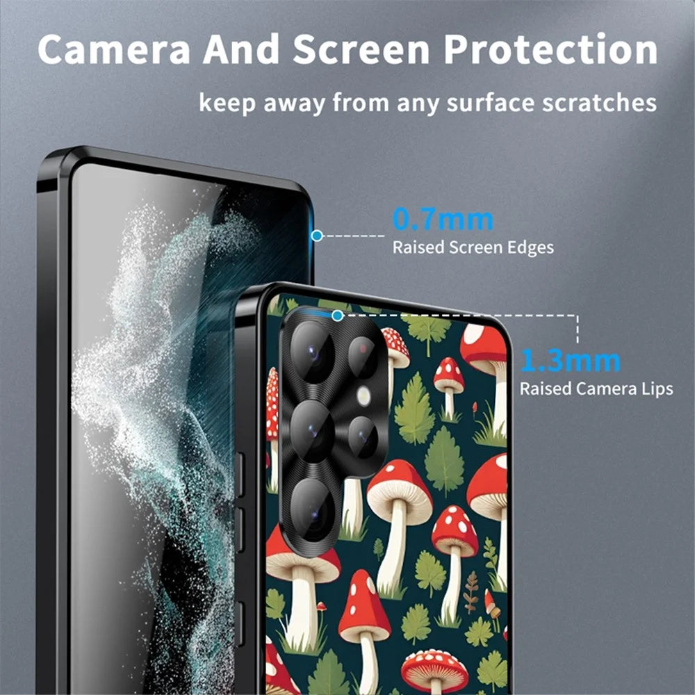 For Samsung Galaxy S25 Ultra Magnetic Case Mushroom Forest Pattern PC TPU Phone Cover with Lens Film - LK00159-02 - 4