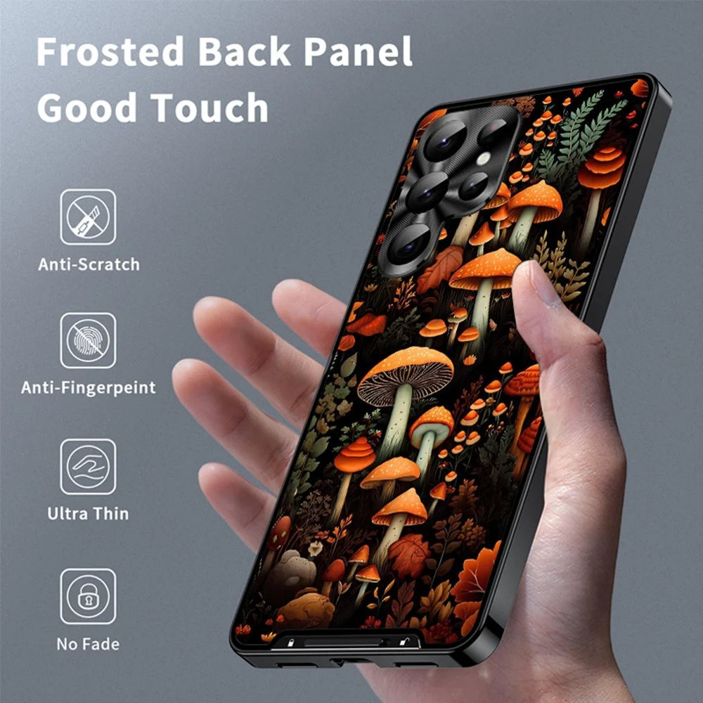 For Samsung Galaxy S23 Ultra Magnetic Case Mushroom Forest Pattern PC TPU Phone Cover with Lens Film - LK00162-05 - 2
