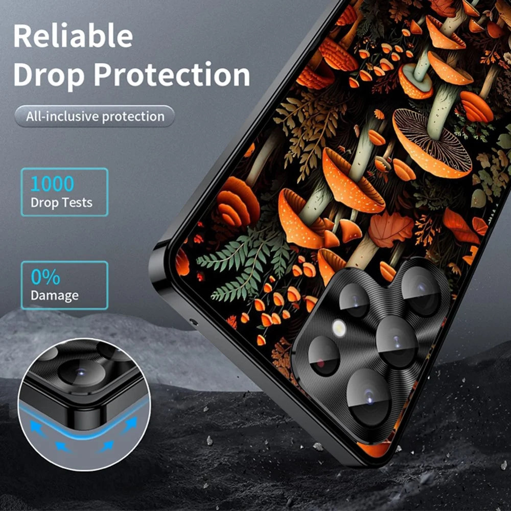 For Samsung Galaxy S23 Ultra Magnetic Case Mushroom Forest Pattern PC TPU Phone Cover with Lens Film - LK00162-05 - 3