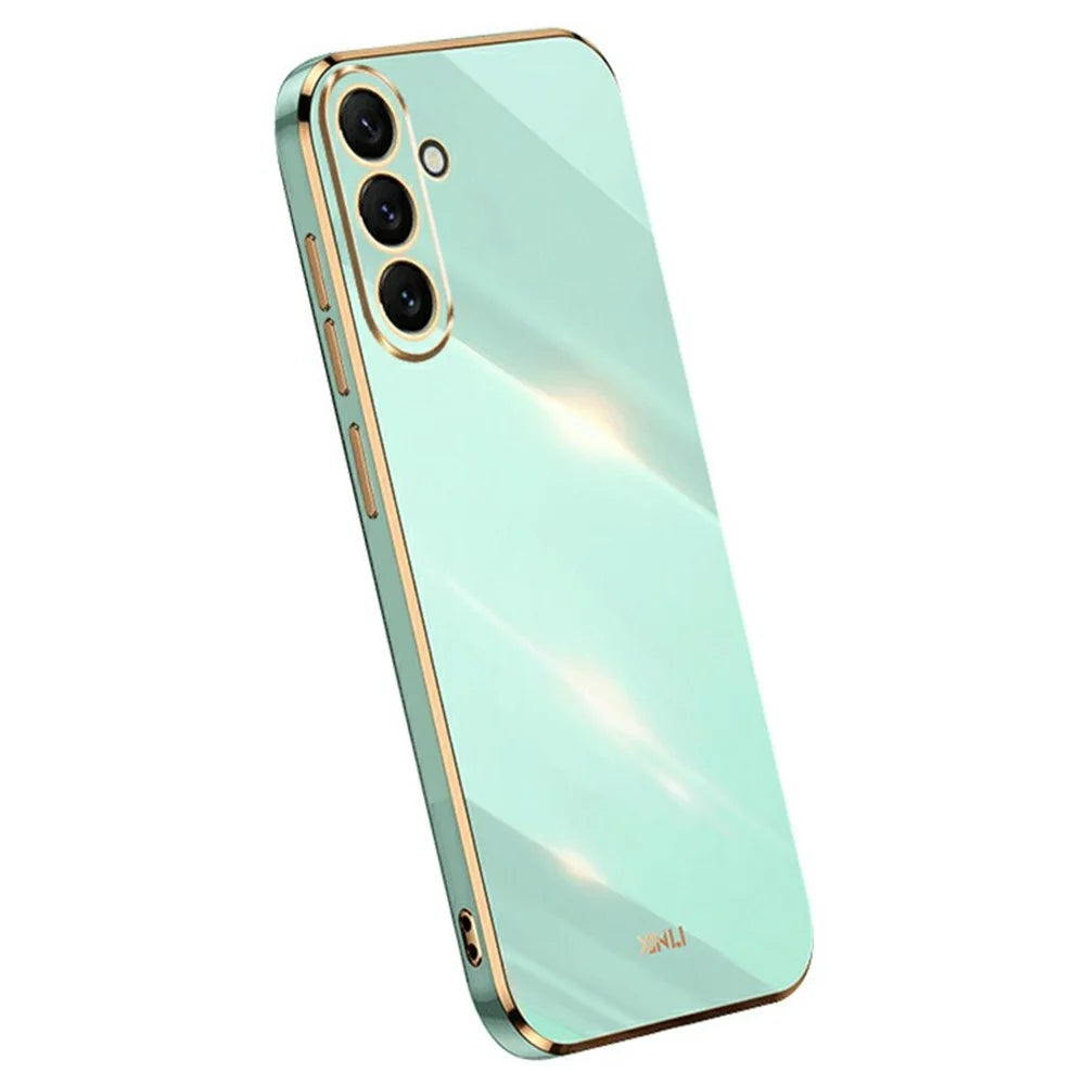 XINLI For Samsung Galaxy A37 5G Case TPU Phone Cover with Electroplating Frame - Cyan - 1