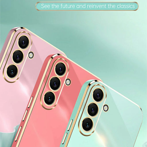 XINLI For Samsung Galaxy A37 5G Case TPU Phone Cover with Electroplating Frame - Cyan - 2