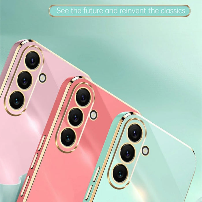 XINLI For Samsung Galaxy A57 5G Case TPU Phone Cover with Electroplating Frame - Cyan - 2