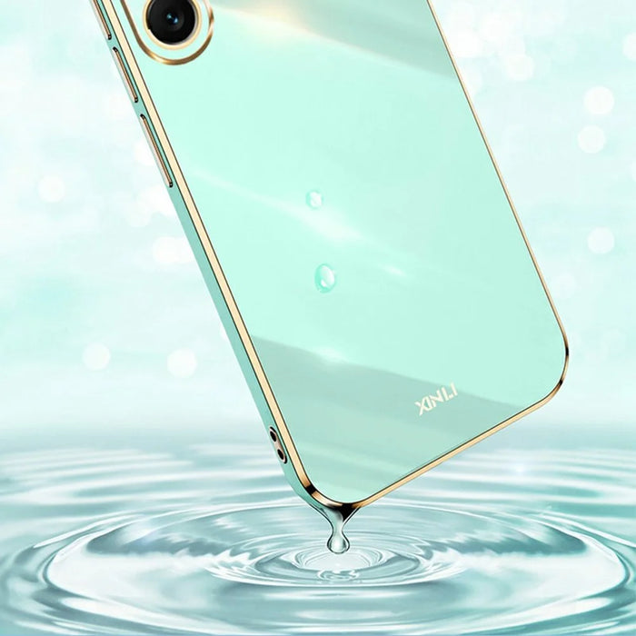 XINLI For Samsung Galaxy A57 5G Case TPU Phone Cover with Electroplating Frame - Cyan - 6
