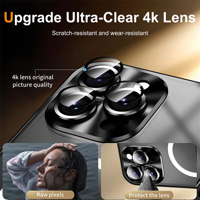 For iPhone 16 Pro Magnetic Case Football Pattern PC+TPU Shockproof Phone Cover with Lens Film - LK00083-002 - 7