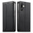 For Samsung Galaxy A27 5G Wallet Stand Case Line Splicing TPU PU Leather Phone Cover - Black - 1