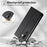 For Samsung Galaxy A27 5G Wallet Stand Case Line Splicing TPU PU Leather Phone Cover - Black - 5