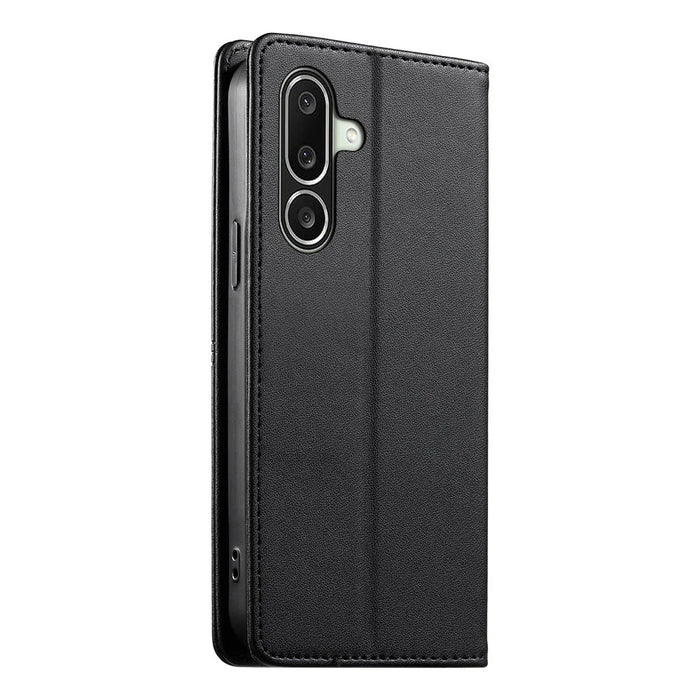 For Samsung Galaxy A27 5G Wallet Stand Case Line Splicing TPU PU Leather Phone Cover - Black - 7