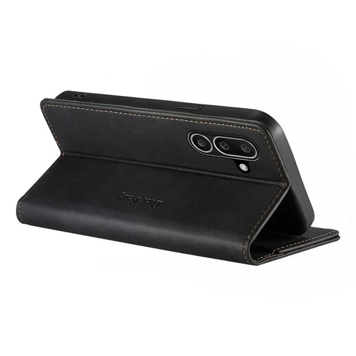 DIERFENG DF-019 for Samsung Galaxy A27 5G Leather Wallet Case Magnetic Flip Cover with Card Slots RFID Blocking - Black - 2