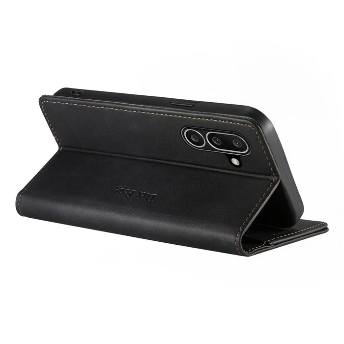 DIERFENG DF-019 for Samsung Galaxy A27 5G Leather Wallet Case Magnetic Flip Cover with Card Slots RFID Blocking - Black - 2