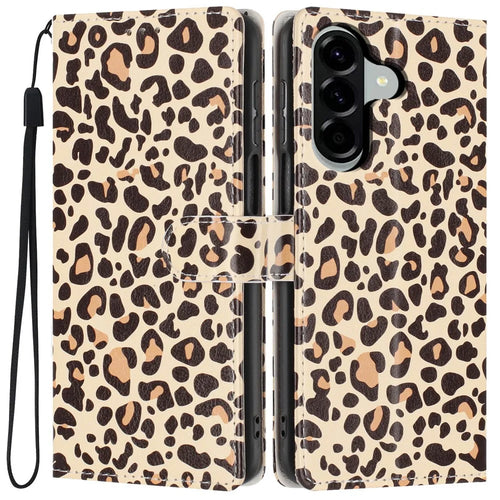 For Samsung Galaxy A05s 4G Wallet Case Pattern Printing PU Leather Stand Flip Phone Cover with Wrist Strap - Leopard Print - 1