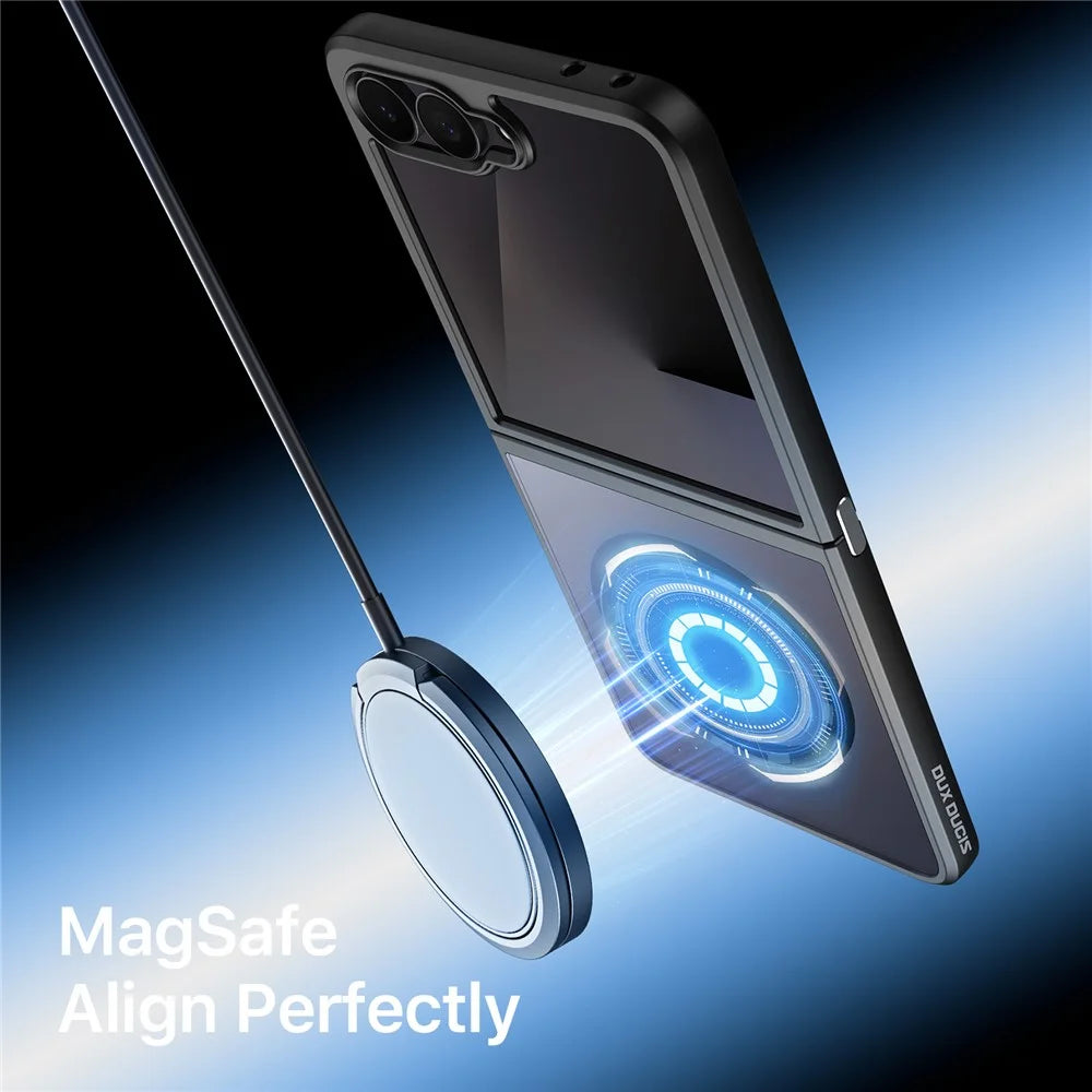 DUX DUCIS Aimo Series For Samsung Galaxy Z Flip8 Magnetic Case PC + TPU Clear Back Phone Cover (REACH Certification) - Black - 6