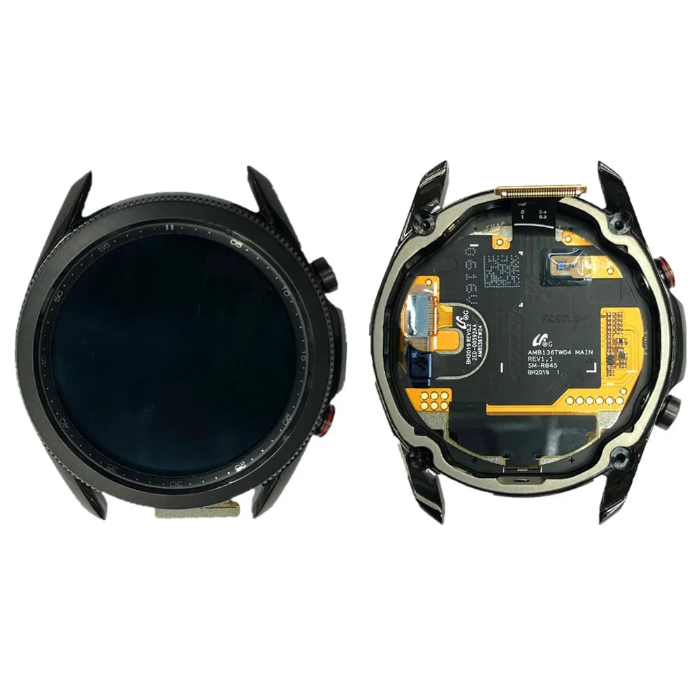 For Samsung Galaxy Watch3 45mm SM-R840 R845 OEM Grade S LCD Screen and Digitizer Assembly + Frame (Without Logo) - Black - 1