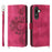 For Samsung Galaxy A27 5G Wallet Case Flower Pattern PU Leather Phone Cover with Strap - Wine Red - 1