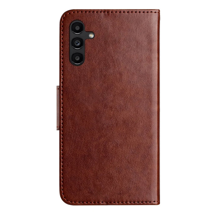 For Samsung Galaxy A37 5G Case Imprinted Mini Butterfly Leather Wallet Phone Cover - Brown - 7
