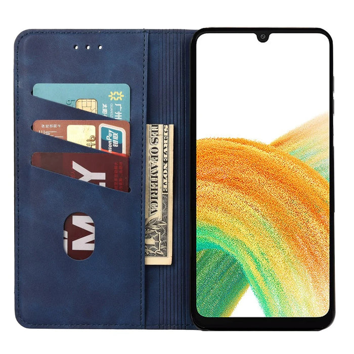 For Samsung Galaxy A37 5G Case PU Leather Shockproof Protection Wallet Phone Cover - Blue - 2