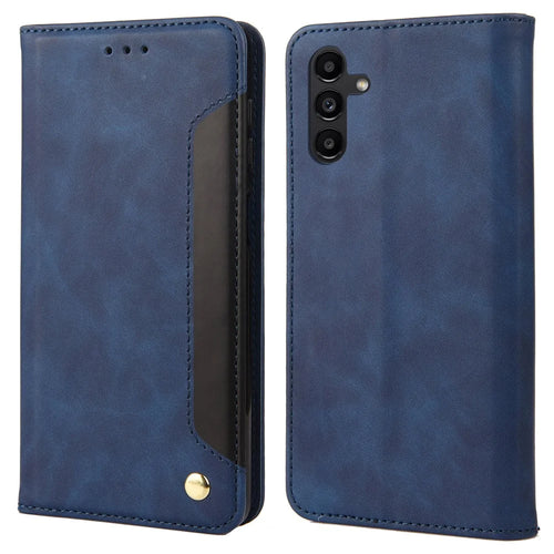 For Samsung Galaxy A27 5G Case PU Leather Shockproof Protection Wallet Phone Cover - Blue - 1