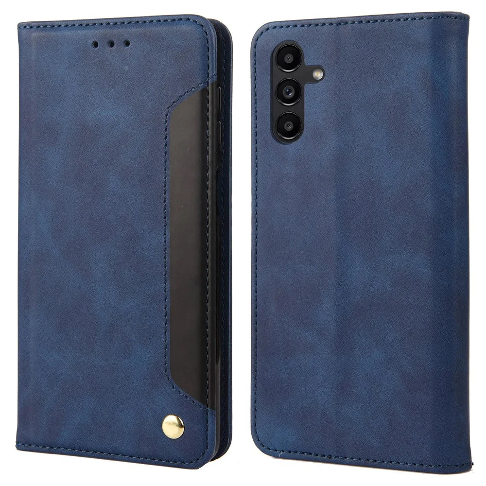 For Samsung Galaxy A27 5G Case PU Leather Shockproof Protection Wallet Phone Cover - Blue - 1