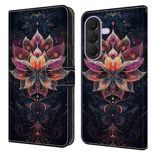 For Samsung Galaxy A37 5G Wallet Stand Case Pattern Printing Leather Phone Cover - Gilded Lotus - 1