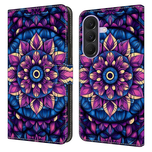 For Samsung Galaxy A27 5G Wallet Stand Case Pattern Printing Leather Phone Cover - Indigo Mandala - 1