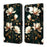 For iPhone 17e / 16e Wallet Stand Case Pattern Printing Leather Phone Cover - White Magnolia - 1