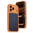 For iPhone 17 Pro Metal Frame Case Magnetic Snap On Frame PC Hollow Back Heat Dissipation Shockproof Cover - Titanium Orange - 1