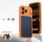 For iPhone 17 Pro Max Metal Frame Case Magnetic Snap On Frame PC Hollow Back Heat Dissipation Shockproof Cover - Titanium Orange - 2