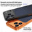 For iPhone 17 Pro Max Metal Frame Case Magnetic Snap On Frame PC Hollow Back Heat Dissipation Shockproof Cover - Titanium Orange - 6