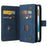 For Samsung Galaxy S23 Zipper Wallet Case with 15 Card Slots and Strap Leather Phone Cover - Blue - 5