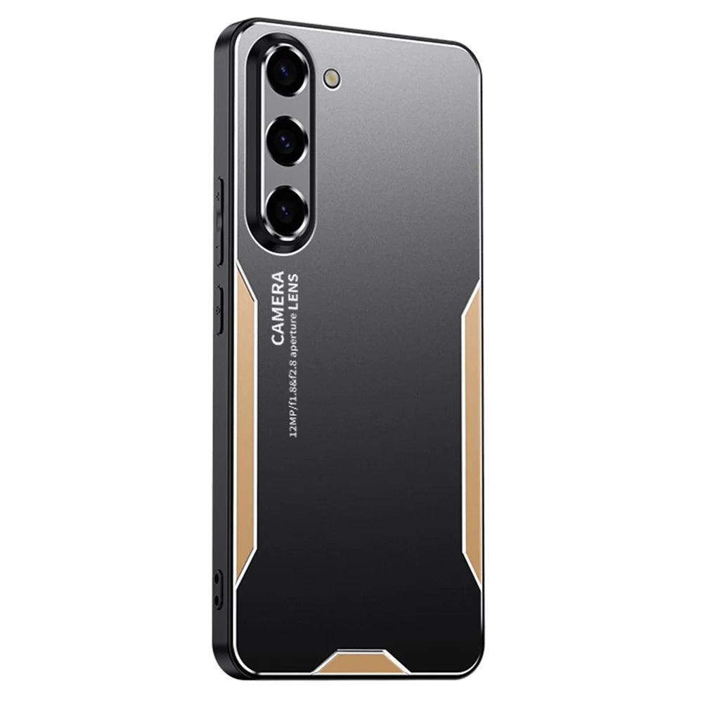 For Samsung Galaxy A27 5G Phone Case Aluminium Alloy TPU PC Back Cover - Gold - 1