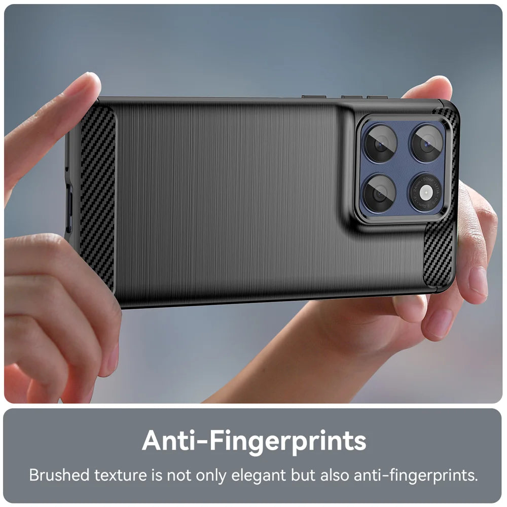WANLONFENG for Motorola Signature 5G / Motorola Moto X70 Air Pro 5G Case with Screen Film  LS Series Big Lens Hole Brushed Texture TPU Phone Cover - Black - 6