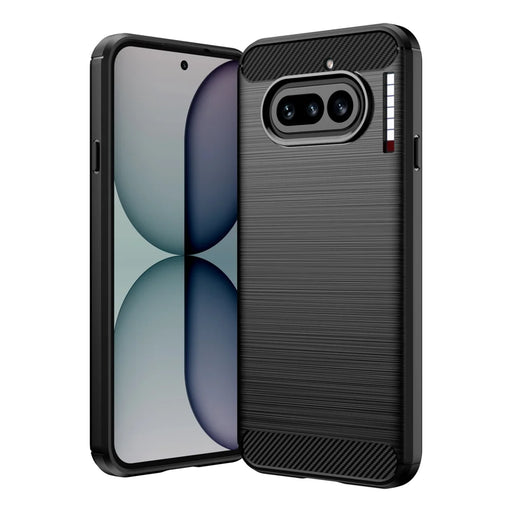 WANLONFENG for Nothing Phone (4a) Case with Screen Film  LS Series Big Lens Hole Brushed Texture TPU Phone Cover - Black - 2