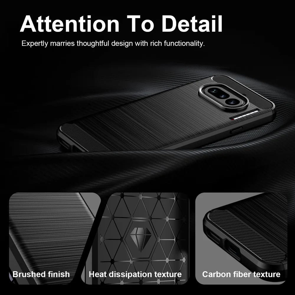 WANLONFENG for Nothing Phone (4a) Case with Screen Film  LS Series Big Lens Hole Brushed Texture TPU Phone Cover - Black - 7