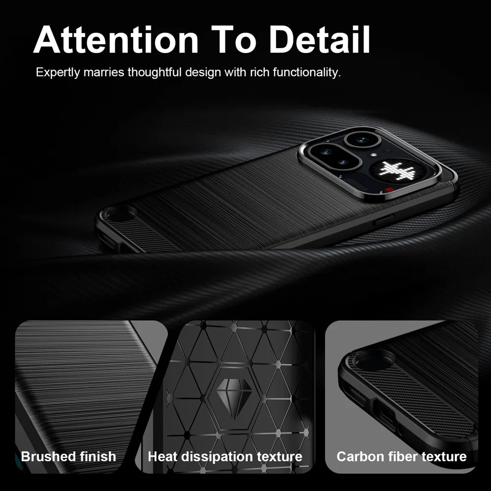 WANLONFENG for Nothing Phone (4a) Pro Case with Screen Film  LS Series Big Lens Hole Brushed Texture TPU Phone Cover - Black - 7