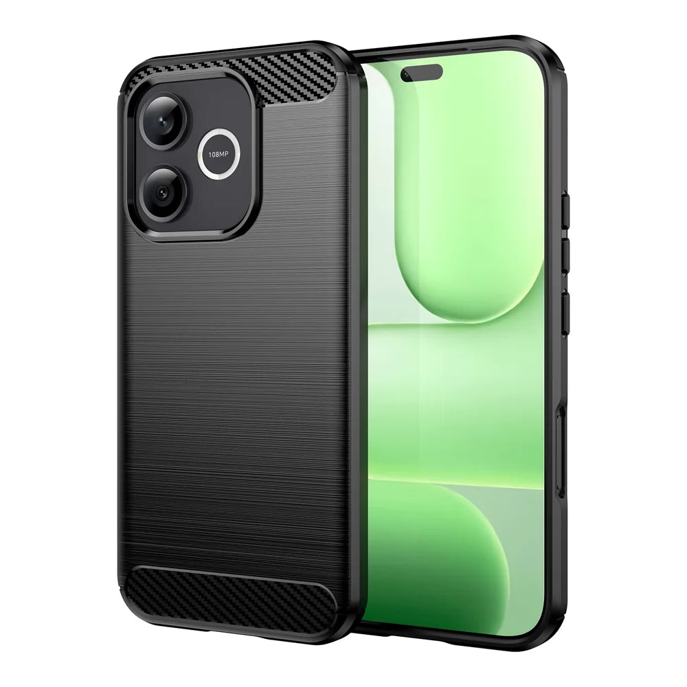 WANLONFENG for Honor 600 Lite 5G Case with Screen Film  LS Series Big Lens Hole Brushed Texture TPU Phone Cover - Black - 2