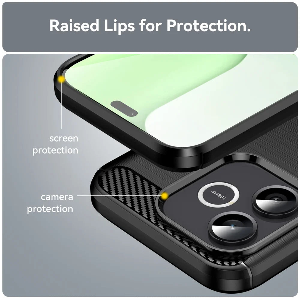 WANLONFENG for Honor 600 Lite 5G Case with Screen Film  LS Series Big Lens Hole Brushed Texture TPU Phone Cover - Black - 7