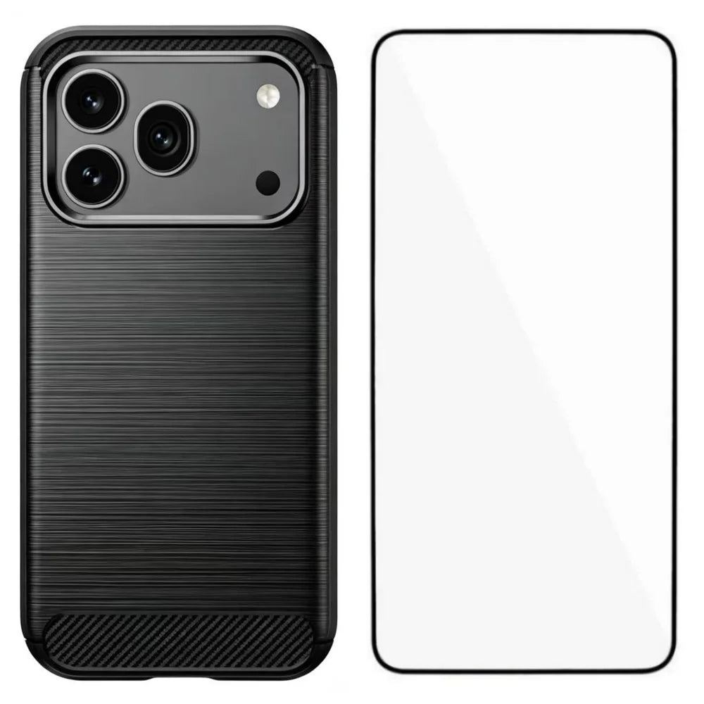 WANLONFENG for Honor 600 5G Case with Screen Film  LS Series Big Lens Hole Brushed Texture TPU Phone Cover - Black - 1