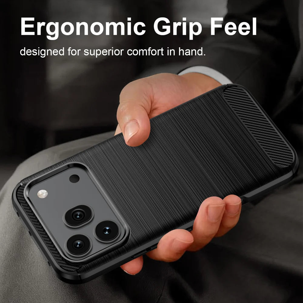 WANLONFENG for Honor 600 Pro 5G Case with Screen Film  LS Series Big Lens Hole Brushed Texture TPU Phone Cover - Black - 3