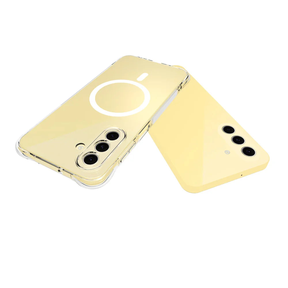 WANLONFENG for Samsung Galaxy A17 4G / Galaxy A17 5G WL1 Series 2.0mm Magnetic Case Clear TPU Phone Back Cover with 2Pcs Screen Films - Transparent - 5