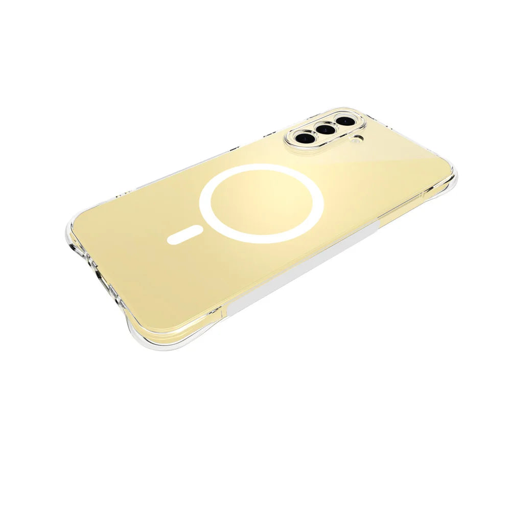 WANLONFENG for Samsung Galaxy A26 5G WL1 Series 2.0mm Magnetic Case Clear TPU Phone Back Cover with 2Pcs Screen Films - Transparent - 4