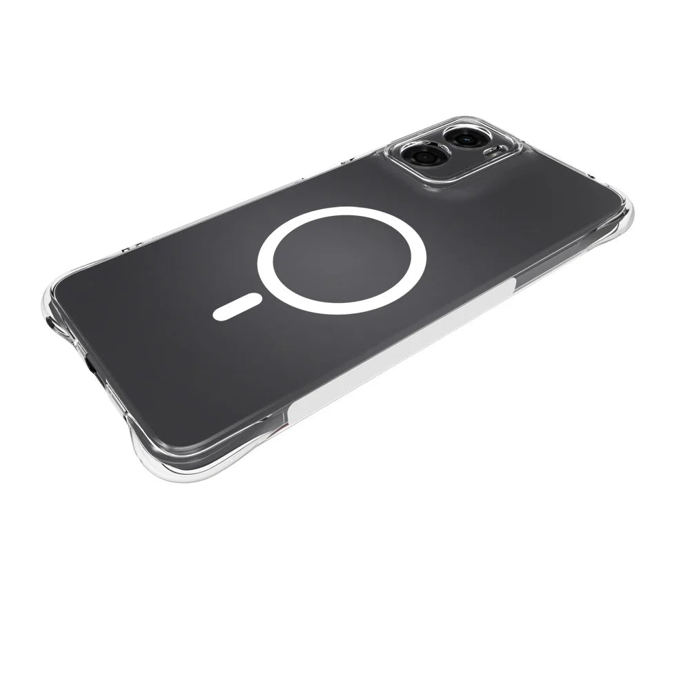 WANLONFENG for Motorola Moto G05 4G WL1 Series 2.0mm Magnetic Case Clear TPU Phone Back Cover with 2Pcs Screen Films - Transparent - 3