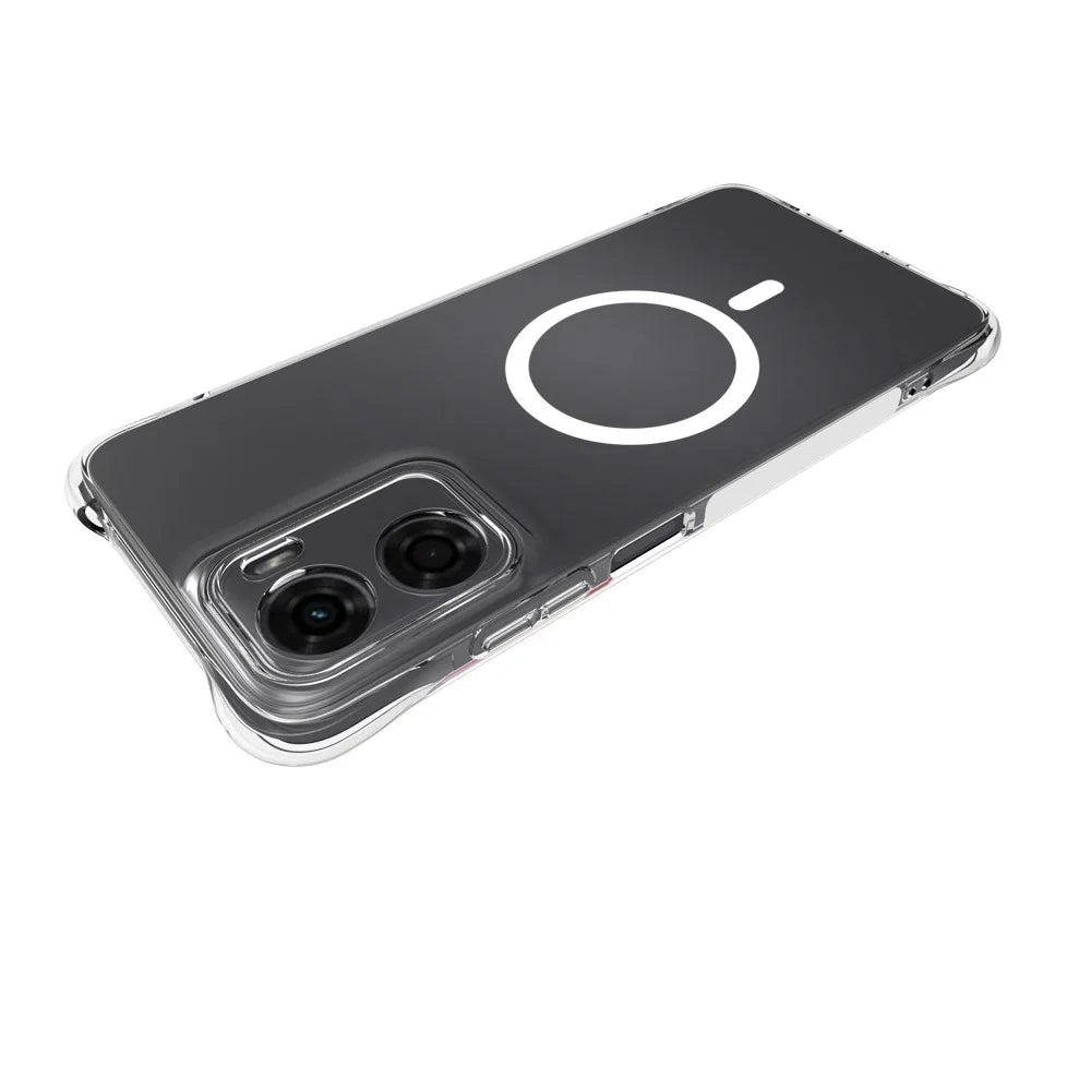 WANLONFENG for Motorola Moto G05 4G WL1 Series 2.0mm Magnetic Case Clear TPU Phone Back Cover with 2Pcs Screen Films - Transparent - 4